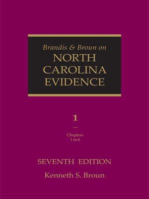 cover image of Brandis & Broun on North Carolina Evidence